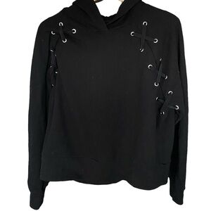 Victoria Secret Sport Lace Up Shoulder Sweatshirt Pullover Hoodie Women's Medium